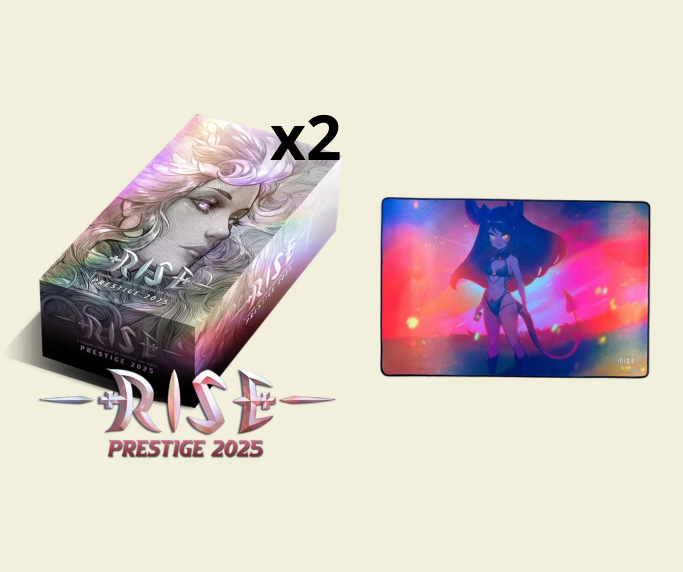 Pack de 2 displays Rise TCG Prestige 2025 avec tapis de jeu offert en édition limitée française