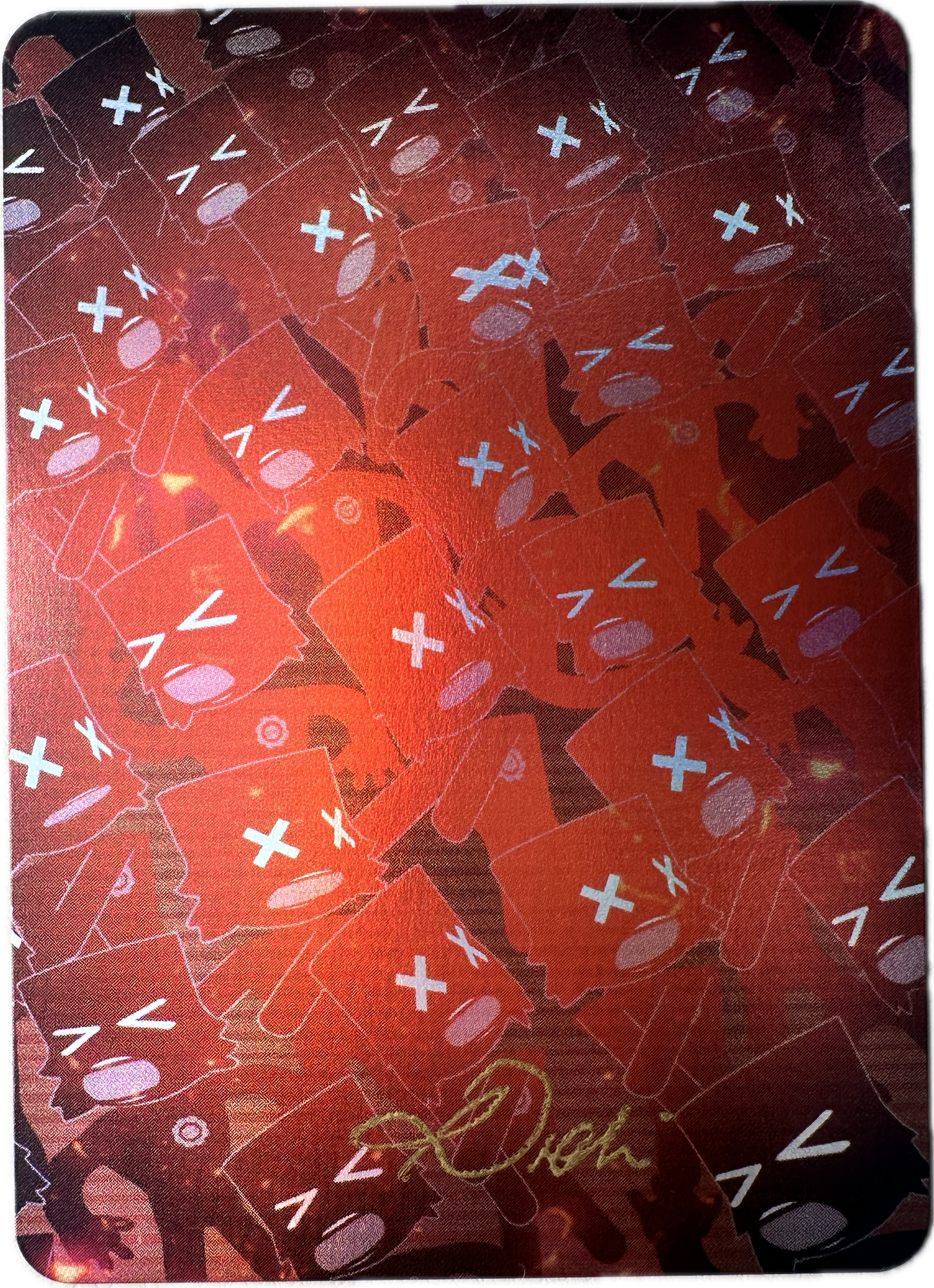 Full Art Vault Pack Infinite Elimination collectible card with red and black abstract design and exclusive limited edition signature