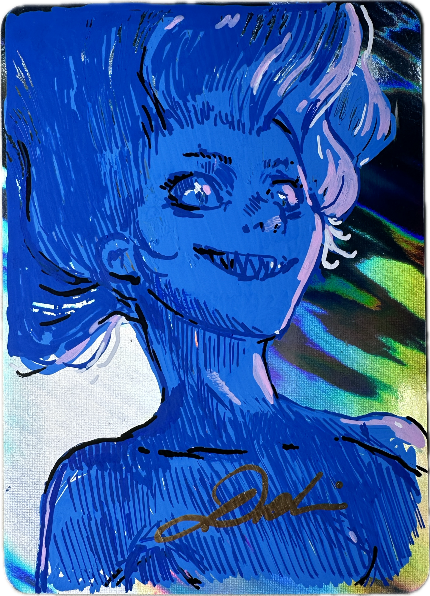 Posca Precious Pack collectible card featuring blue character illustration by François von d’Orelli