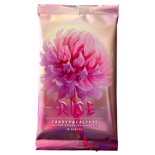 Rise TCG Candypocalypse collector booster pack with pink floral Tréfle Sucrée illustration