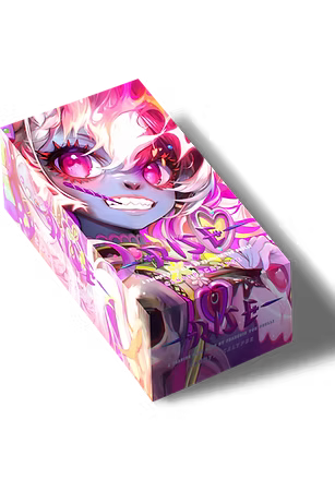 Rise TCG Candypocalypse collector display box with colorful anime-style character artwork and pink-purple tones