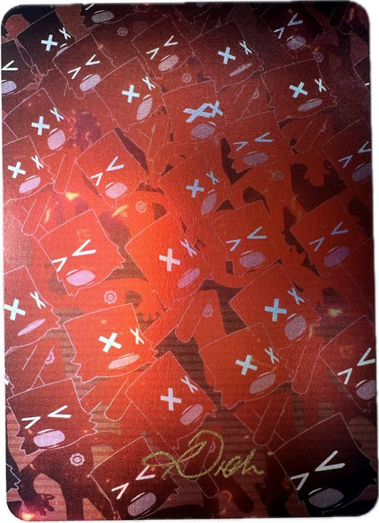 Full Art Vault Pack Infinite Elimination collectible card with red and black abstract design and exclusive limited edition signature