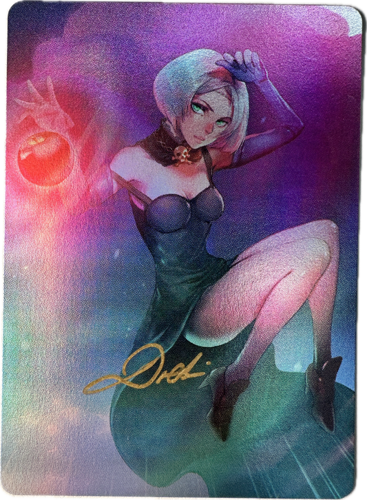 Full Art Vault Pack Toxine collectible card with holographic effect and female character holding an apple
