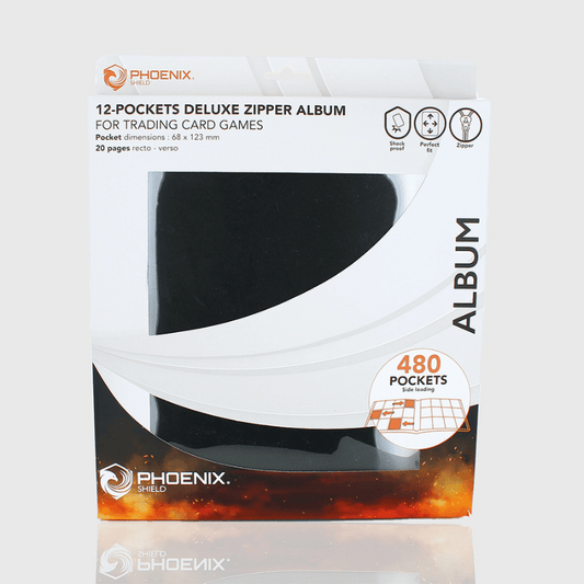 PHOENIX SHIELD classeur Deluxe Zip noir 480 cartes 4x4 protection robuste fermeture éclair
