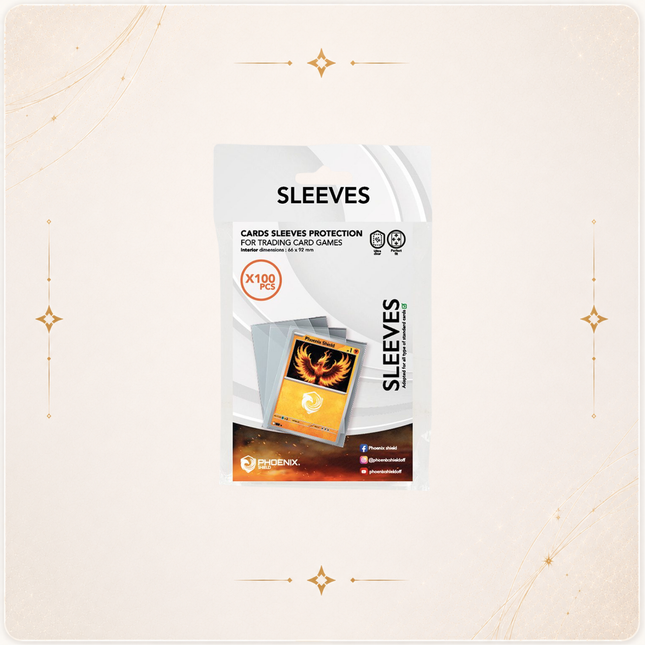 Phoenix Shield Cards sleeves protection – Sleeve classic – 100 unités