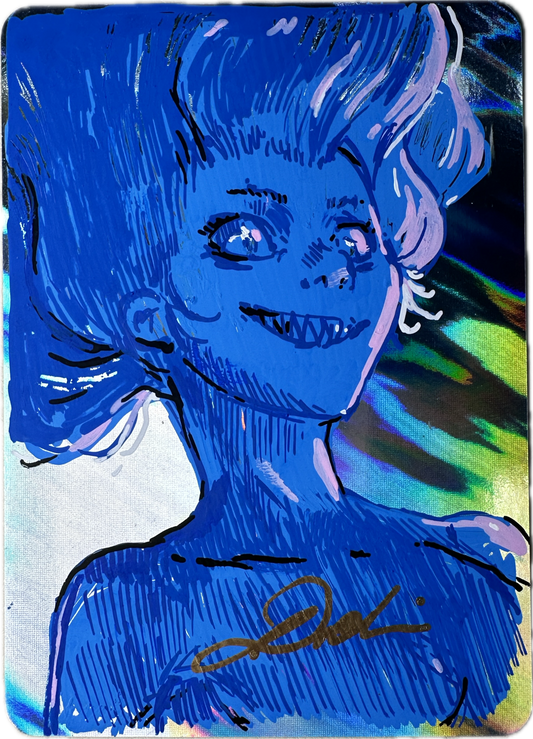 Posca Precious Pack collectible card featuring blue character illustration by François von d’Orelli