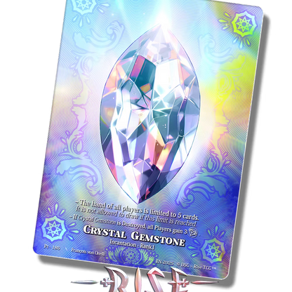 Carte holographique Crystal Gemstone de Rise TCG Prestige 2025 avec design lenticulaire coloré