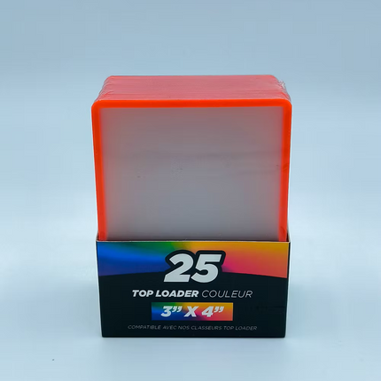 Pack of 25 Tyranobox Top loader card protectors with red colored edges for 3x4 inch cards