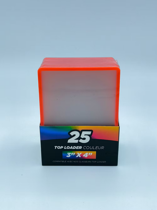 Pack of 25 Tyranobox Top loader card protectors with red colored edges for 3x4 inch cards